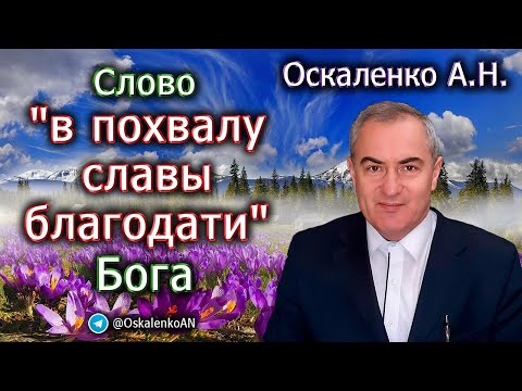 Видео: Оскаленко А.Н. Слово "в похвалу славы благодати" Бога