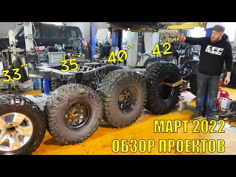 Видео: Хаски Сервис 03.2022: обзор проектов , свап 3UZ , VH41, 1HDFTE, покраска Patrol, обзор колес 31"-42"