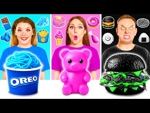 Видео: 24 Часа Едим Еду Одного Цвета Челлендж | Смешные Кулинарные Трюки от BaRaDa Gold Challenge