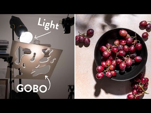 Видео: Использование ГОБО для креативной фуд-фотографии. ОСВЕЩЕНИЕ