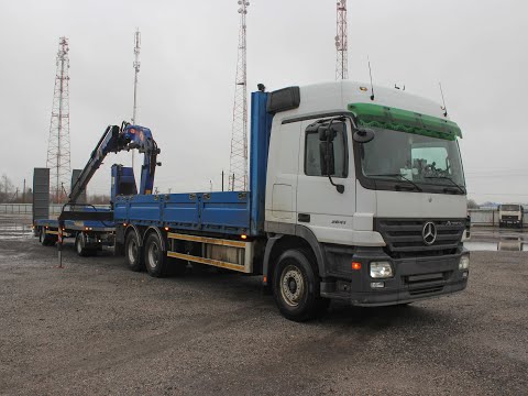 Видео: Mercedes-Benz Actros 2641 с КМУ PM 25SP 2008 года