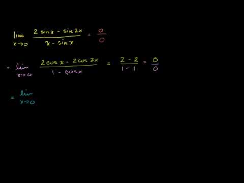 Видео: Правило Лопиталя. Пример 1