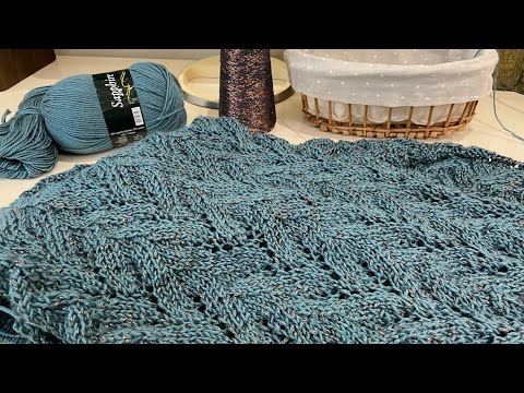 Видео: Вяжу джемпер  Схема красивого ажурного узора