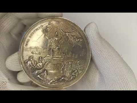 Видео: Мега крутая и дорогая медаль 1697г. 🔥🔥🔥#numismatica#taler#история#раритет#медаль#Рисвикский#мир