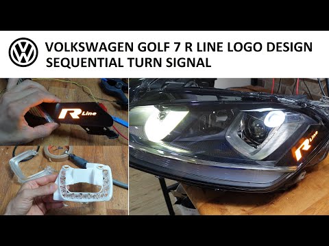 Видео: Как это сделано Дизайн фар Volkswagen Golf 7 (логотип R line)