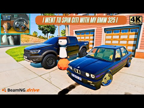 Видео: Конвой BMW 325i в Спин-Сити | Дрифт с ребятами в BeamNG с рулевым колесом Logitech G29