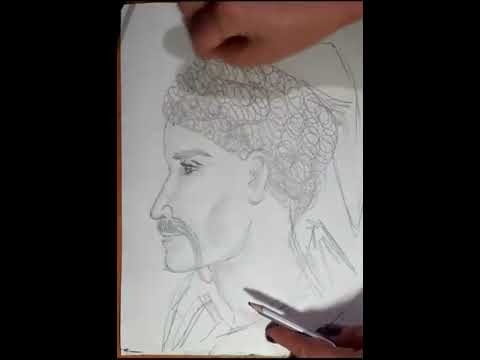 Видео: Портрет козака у профіль. Графіка.  6 клас образотворче мистецтво.