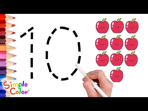 Видео: Учим цифры Для детей | Как считать от 1 до 10 - Simple Color