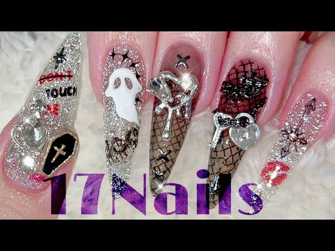 Видео: Маникюр на Хэллоуин с помощью штампа 🎃Длинные гелевые ногти💅