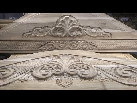 Видео: Резная кровать из ореха часть 3 резьба по дереву