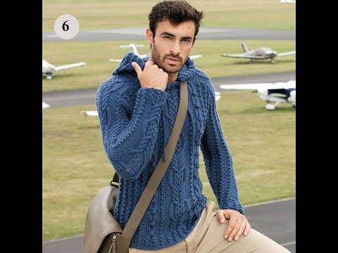 Видео: Мужской пуловер с капюшоном.Часть №2