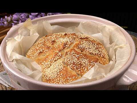 Видео: 4 ингредиента! Самый простой хлеб без замеса! Хрустящий и вкусный