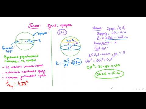Видео: Куля. Сфера. Геометрія. 11 кл. (08.01.24)