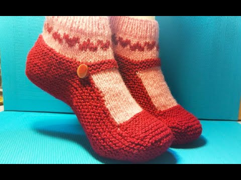 Видео: #542 ТАПОЧКИ-ТУФЕЛЬКИ СПИЦАМИ. МАСТЕР КЛАСС.