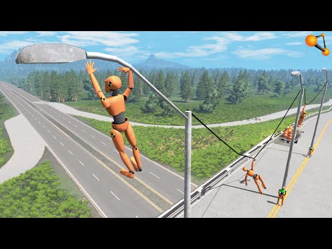 Видео: ДОРОЖНЫЕ РАБОЧИЕ ЧИНИЛИ СТОЛБ, КОГДА В НЕГО ВЛЕТЕЛА МАШИНА | BeamNG.drive