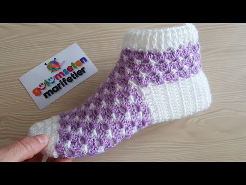Видео: Как укладывать рисунок в тапочки для вязания крючком для новобрачных