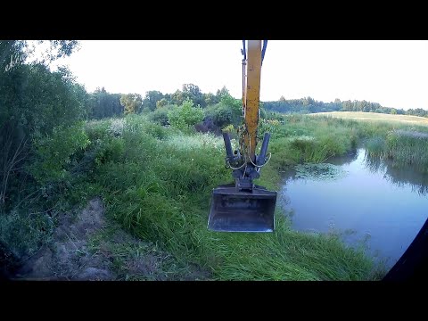 Видео: Переделка пруда. 1 Часть. Очистка берега от зарослей