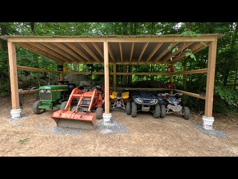Видео: Строительство навеса 12x24 для хранения игрушек