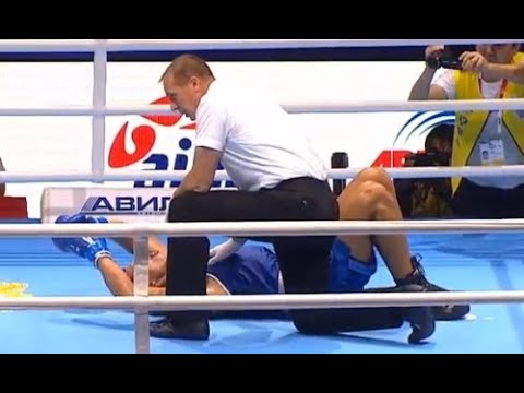 Видео: Два нокдауна и зверский нокаут. Казахстанский супертяж заставил соперника взвыть от боли на ЧМ-2019