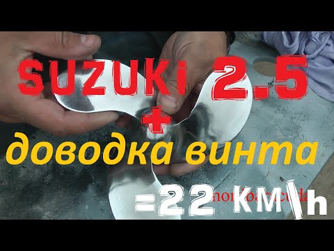 Видео: SUZUKI DF 2.5 доводка винта - 22 км\ч