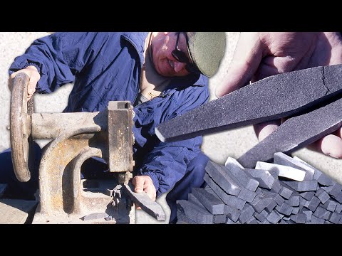 Видео: Натуральные ТОЧИЛЬНЫЕ КАМНИ. Кустарная техника огранки этого черного золота в природе