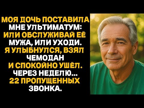 Видео: МОЯ ДОЧЬ ПОСТАВИЛА МНЕ УЛЬТИМАТУМ:ИЛИ ОБСЛУЖИВАЙ ЕЁ МУЖА, ИЛИ УХОДИ.Я УЛЫБНУЛСЯ,ВЗЯЛ ЧЕМОДАН И УШЁЛ.