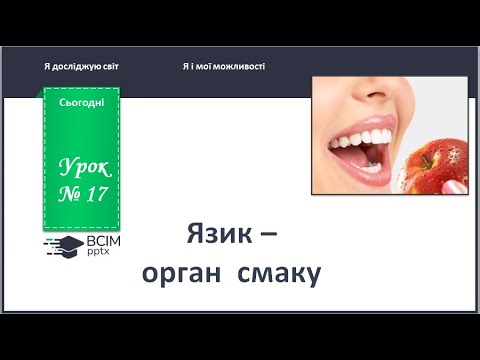 Видео: ЯДС 1 клас. Урок 17. Язик - орган смаку.