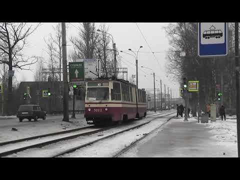 Видео: Трамваи на Ржевке и в Ручьях 2017г