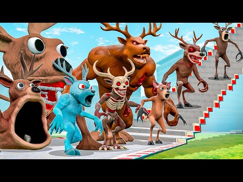 Видео: КАК ДАЛЕКО ВСЕ ОЛЕНИ 99 НОЧЕЙ В ЛЕСУ СМОГУТ ЗАБРАТЬСЯ ПО СТУПЕНЬКАМ ЛЕСТНИЦЫ В ГАРРИС МОД?