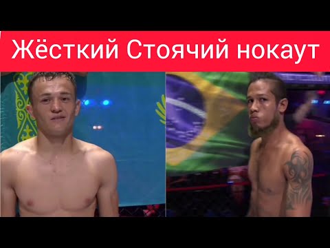 Видео: Қазақтың нокаутеры Бразилиялық қарсыласын оңдырмады-Бекзат Әлмахан Джовани Варгас