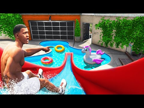 Видео: ДОМ ФРАНКЛИНА СТАЛ АКВАПАРКОМ В ГТА 5!