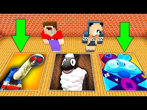 Видео: НУБ И ДЕВУШКА ПРО ПРОТИВ СТРАШНЫЕ ЯМЫ МОНСТРОВ В МАЙНКРАФТ! Мультяшная Овца, Проклятый Томас и Скуик