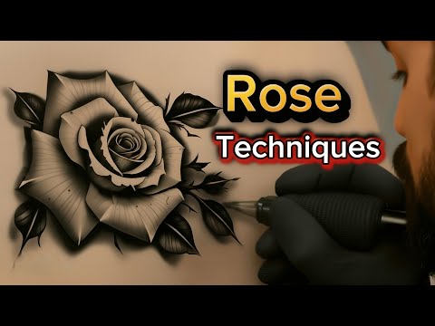 Видео: Реалистичное тату Роза | Техники Шейдинга