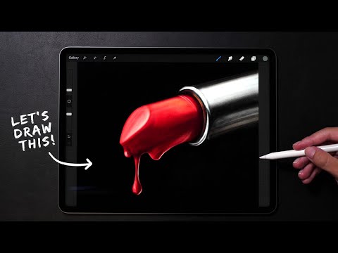 Видео: Реалистичный рисунок 💄💄 | Моя цифровая техника рисования Procreate