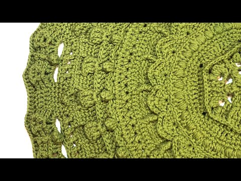 Видео: Рельефный ковёр/салфетка крючком 45-52 ряд