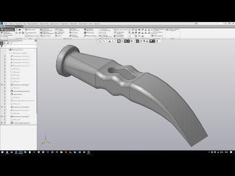 Видео: Элемент по сечениям на примере модели молотка в Компас 3D