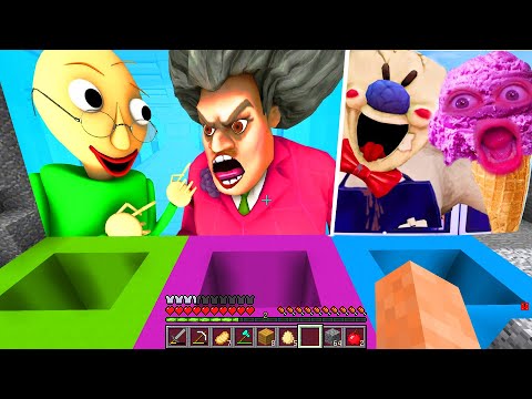 Видео: ВЫБЕРИ ПРАВИЛЬНУЮ ЯМУ ПОРТАЛ МОРОЖЕНЩИК EXE БАЛДИ ЗЛАЯ УЧИЛКА МИСС ТИ ICE SCREAM SCARY  в МАЙНКРАФТ