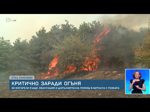 Видео: Пожарите в страната: Сълзи, изгорели домове в няколко области и опожарено село | БТВ