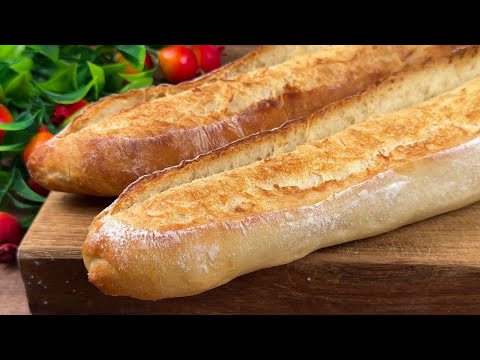 Видео: Идеальный новый рецепт французских багетов! Без замешивания, легко и хрустяще.