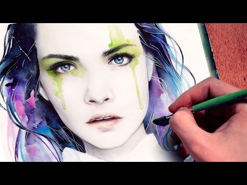 Видео: 【Акварельный портрет】 Вдохновленный Cara Delevingne