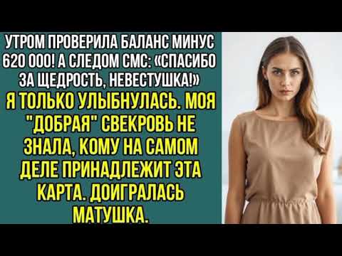 Видео: Утром проверила баланс — минус 620 000! А следом СМС:«Спасибо за щедрость, невестушка!.