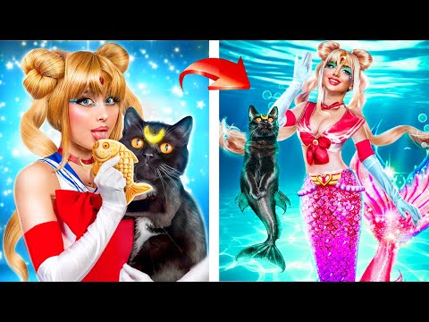 Видео: Из Сейлор Мун в Русалку! Как стать Русалкой! Девушка Луна в аквапарке