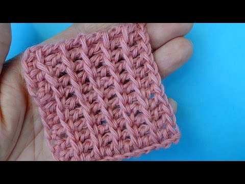 Видео: Tunisian crochet tutorial Английская резинка Тунисское вязание  Узор 12