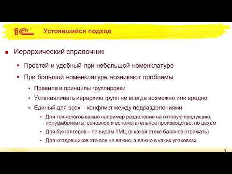 Видео: Разработка оптимальной структуры номенклатурного  справочника.  1С:ERP.