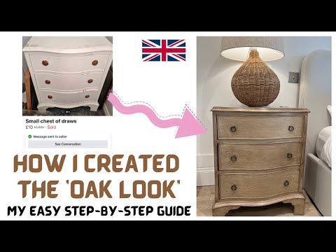 Видео: Эффект краски под дуб ~ Мой простой гайд по Pottery Barn! Как сделать любую мебель похожей на дер...