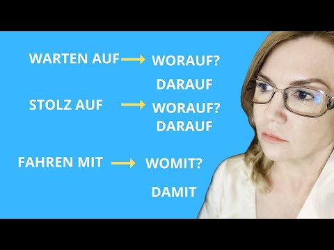 Видео: РОЗМОВНА НІМЕЦЬКА РІВЕНЬ A2-B1. ЯК ЗАПИТАТИ, ЯКЩО ДІЄСЛОВО ВЖИВАЄТЬСЯ З ПРИЙМЕННИКОМ:WORAUF? WOMIT?