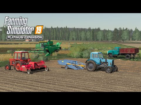 Видео: FS19 Timelapse #15 Уборочная зерновых, картошки МТЗ-82, МТЗ-1523, ДОН-1500Б, ЗИЛ-45065, ГАЗ-53