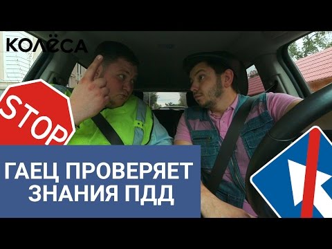 Видео: Гаец проверяет знания ПДД // Молодец, Колёса, молодец! // Таксист Русик на kolesa.kz