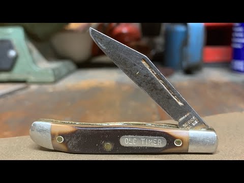 Видео: Старый карманный нож получил новую заточку — невероятно острое лезвие!!!