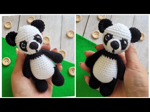 Видео: 🐼 ПАНДА ВЯЗАНАЯ КРЮЧКОМ из полухлопка🐼crochet panda👍Gehäkelter Panda